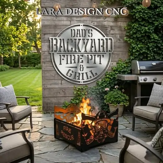 Dad\\\'s Backyard Firepit and Grill – Free DXF SVG CNC File